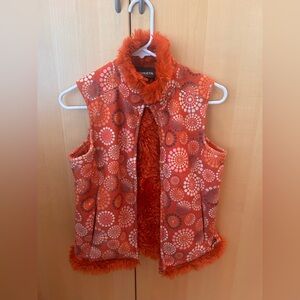 Athleta Women's Vibrant Orange Floral Vest